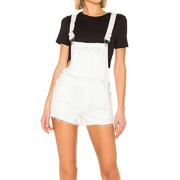 Blank NYC Pants - BlankNYC White Denim Overall Shorts